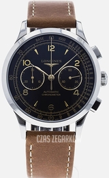 Longines Record Czarny/Skóra Ø40 mm L2.921.4.56.2