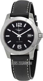 Longines Conquest Ladies Czarny/Skóra Ø34 mm L3.377.4.58.3