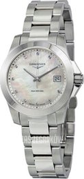 Longines Conquest Ladies Biały/Stal Ø34 mm L3.377.4.87.6