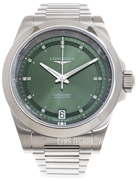 Longines Conquest Zielony/Stal Ø34 mm L3.430.4.07.6