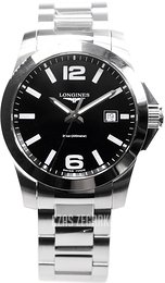 Longines Conquest Czarny/Stal Ø41 mm L3.659.4.58.6