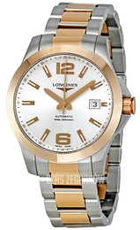 Longines Conquest Szary/18 karatowe różowe złoto Ø39 mm L3.676.5.76.7