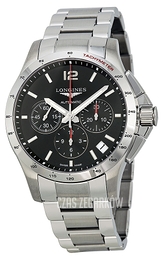 Longines Conquest Czarny/Stal Ø44.5 mm L3.697.4.56.6