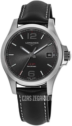 Longines Conquest V.H.P. Czarny/Skóra Ø41 mm L3.716.4.56.2