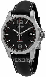 Longines Conquest V.H.P. Czarny/Skóra Ø43 mm L3.716.4.56.3