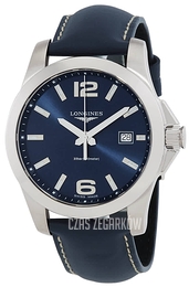 Longines Conquest Niebieski/Skóra Ø41 mm L3.759.4.96.0