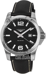 Longines Conquest Czarny/Skóra Ø43 mm L3.760.4.56.3