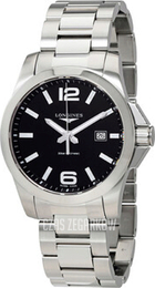 Longines Conquest Czarny/Stal Ø43 mm L3.760.4.56.6