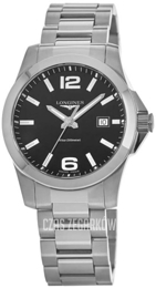 Longines Conquest Czarny/Stal Ø39 mm L3.776.4.58.6