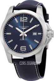Longines Conquest Niebieski/Skóra Ø43 mm L3.778.4.96.0