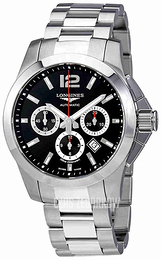 Longines Conquest Czarny/Stal Ø44 mm L3.801.4.56.6