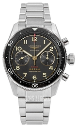 Longines Spirit Flyback Czarny/Stal Ø42 mm L3.821.1.53.6