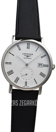 Longines Elegant Biały/Skóra Ø39 mm L4.812.4.11.0