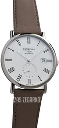 Longines Elegant Biały/Skóra Ø39 mm L4.812.4.11.2
