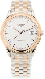 Longines Flagship Biały/Stal w kolorze różowego złota Ø38.5 mm L4.874.3.92.7