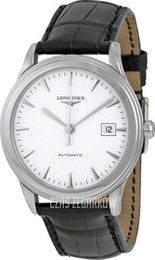 Longines Flagship Biały/Skóra Ø38.5 mm L4.874.4.12.2
