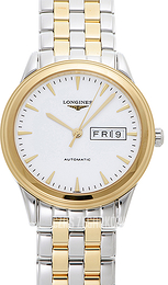 Longines Flagship Biały/Stal w odcieniu złota Ø38.5 mm L4.899.3.22.7