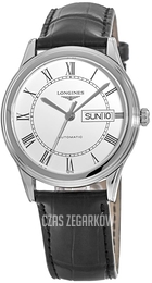 Longines Flagship Biały/Skóra Ø38.5 mm L4.899.4.21.2