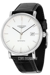 Longines Elegant Biały/Skóra Ø39 mm L4.910.4.12.2