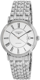 Longines Presences Biały/Stal Ø38.5 mm L4.921.4.11.6