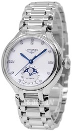 Longines Primaluna Biały/Stal Ø34 mm L8.126.4.87.6