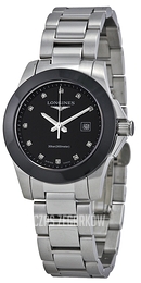 Longines Conquest Czarny/Stal Ø29.5 mm L3.257.4.57.6