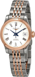 Longines Record Biały/18 karatowe różowe złoto Ø26 mm L2.320.5.11.7