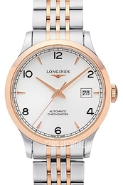 Longines Record Srebrny/18 karatowe różowe złoto Ø38.5 mm L2.820.5.76.7