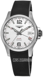 Longines Conquest V.H.P. Srebrny/Guma Ø41 mm L3.718.4.76.9