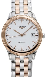 Longines Flagship Biały/Stal w kolorze różowego złota Ø38.5 mm L4.974.3.92.7
