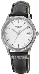 Longines Flagship Biały/Skóra Ø38.5 mm L4.974.4.12.2