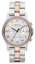 Marc by Marc Jacobs Henry Chrono Srebrny/Stal w kolorze różowego złota Ø40 mm MBM3106