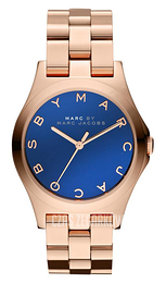 Marc by Marc Jacobs Henry Glossy Niebieski/Stal w kolorze różowego złota Ø36.5 mm MBM3213