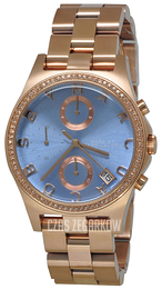 Marc by Marc Jacobs Henry Niebieski/Stal w kolorze różowego złota Ø36.5 mm MBM3299