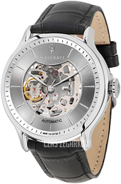 Maserati Epoca Srebrny/Skóra Ø42 mm R8821118005