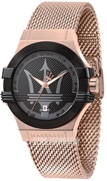 Maserati Potenza Czarny/Stal w kolorze różowego złota Ø40 mm R8853108009