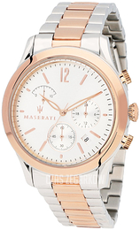 Maserati Tradizione Biały/Stal w kolorze różowego złota Ø40 mm R8873625001