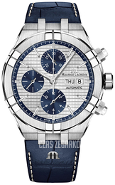 Maurice Lacroix Aikon Srebrny/Skóra Ø44 mm AI6038-SS001-131-1