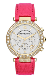 Michael Kors Parker Srebrny/Skóra Ø39 mm MK2297