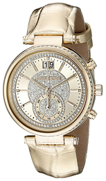 Michael Kors Sawyer Szampański/Skóra Ø39 mm MK2444