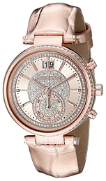 Michael Kors Sawyer Różowe złoto/Skóra Ø39 mm MK2445