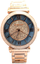 Michael Kors Czarny/Stal w kolorze różowego złota Ø39 mm MK3333