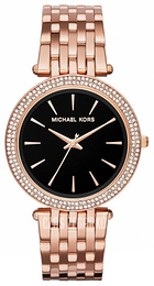 Michael Kors Darci Czarny/Stal w kolorze różowego złota Ø39 mm MK3402
