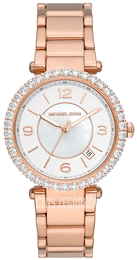 Michael Kors Parker Srebrny/Stal w kolorze różowego złota Ø38 mm MK4695