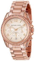 Michael Kors Blair Srebrny/Stal w kolorze różowego złota Ø23 mm MK5522