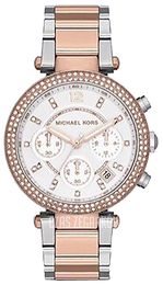 Michael Kors Biały/Stal w kolorze różowego złota Ø39 mm MK5820