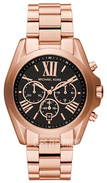 Michael Kors Czarny/Stal w kolorze różowego złota Ø43 mm MK5854