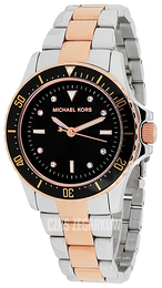 Michael Kors Tatum Czarny/Stal w kolorze różowego złota Ø33 mm MK6121