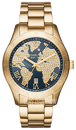 Michael Kors Layton Niebieski/Stal w odcieniu złota Ø43.5 mm MK6243