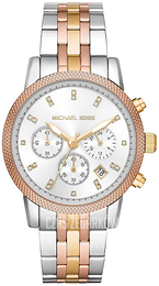 Michael Kors Biały/Stal w odcieniu złota Ø41 mm MK6344